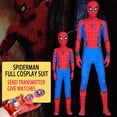 thumbnail image 2 of Disney-disfraz de Spiderman para adultos y niños, traje de Halloween, rojo, negro, Spandex, 3D Fivean unisex, 2 of 2