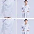 thumbnail image 5 of JUNTEX Women Men Unisex Long Sleeve White Lab Coat Notched Lapel Collar Button Down Medical Nurse Doctor Uniform Tunic Blouse with Pockets S-3XL, 5 of 15