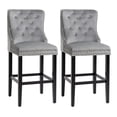thumbnail image 1 of HOMCOM Upholstered Bar Stools Set of 2, Counter Height Wingback Barstools, 1 of 10