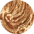 thumbnail image 1 of Ahgly Company Indoor Round Abstract Orange Modern Area Rugs, 3' Round, 1 of 4