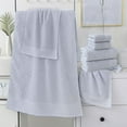 thumbnail image 2 of Organic Cotton Jacquard Bath Towel Sets - Extra Absorbent Quick Dry and Plush, 2 Large Bath Towels, 2 Hand Towels,27.6x55.1in,13.4x28.7in(White), 2 of 6