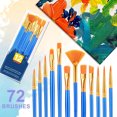 thumbnail image 7 of Paint Brushes Set - 6pack 72pcs Nylon Hair Round-Pointed Tip Acrylic Paint Brushes for Watercolor Oil Rock Face Painting,12 Sizes Paint Brush for All Purposes Kids Adult Arts Painting Brush Kits, 7 of 7