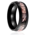 thumbnail image 3 of Mens Camo Wedding Band in Titanium 8MM Ring Black Plated with Camouflage Inlay - Domed Top, 3 of 4
