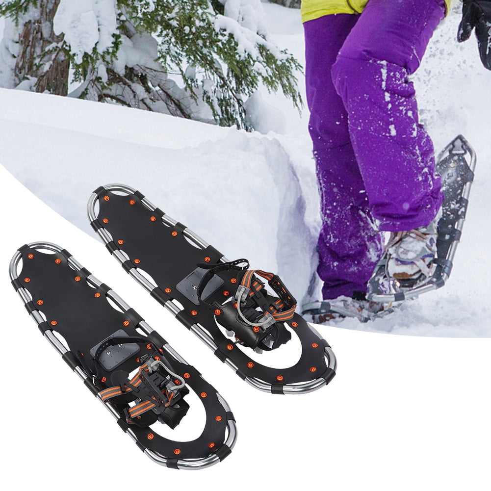 HURRISE Aluminum Frame Snowshoes 1 Pair Lightweight Snowshoes with Buckle for Men Women Outdoor Snow Walking Traveling 30.71x9.06x5.51inch 