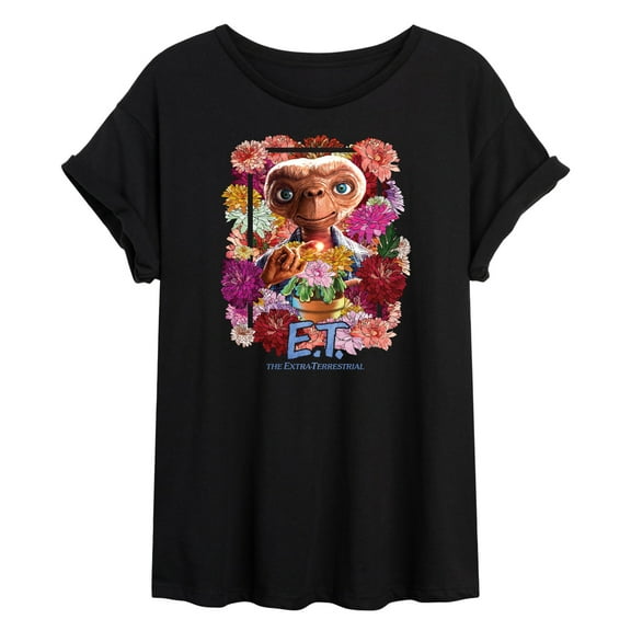 E.T. The Extra Terrestrial - Give E.T. His Flowers - Juniors Ideal Flowy Muscle T-Shirt