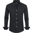 thumbnail image 1 of J.VER Camisas de vestir para hombre, camisa formal de manga larga, elástica, sin arrugas, informal, con botones, 1 of 4