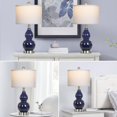 thumbnail image 6 of Double Gourd Ceramic Table Lamps Set of 2, Modern Navy Blue Bedside Lamps for Night Stand, Contemporary Nightstand Lamps for Bedroom Living Room (Bulb Included), 6 of 15