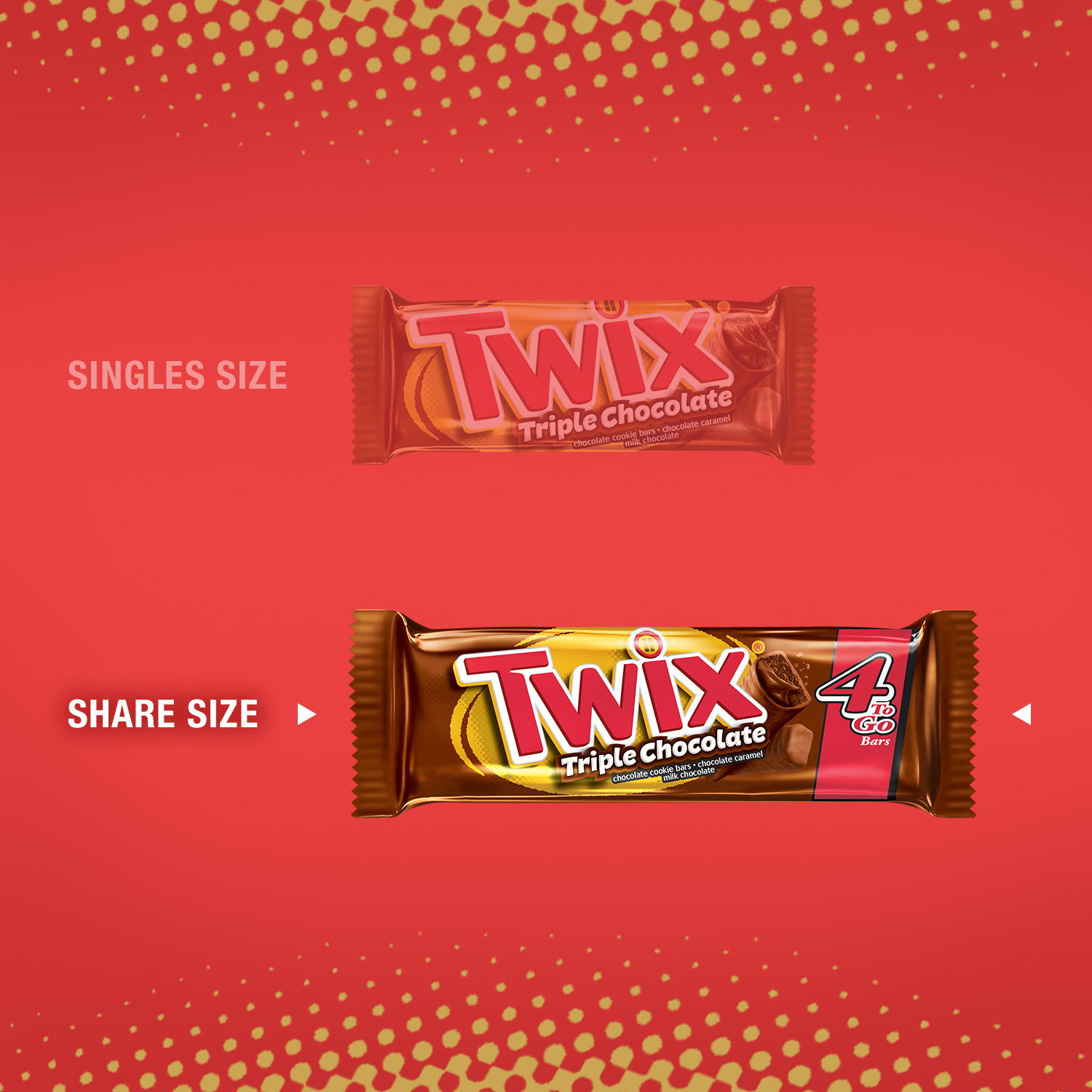 Twix Triple Chocolate Sharing Size Cookie Bar Candy, 2.82 Ounce