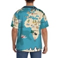 thumbnail image 3 of Sikiie World Map With Animal Men's Cuban Shirt, Hawaiian Shirts, Business Casual Button Down Shirts, Short Sleeve Shirt-Small, 3 of 5
