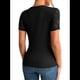 thumbnail image 5 of Camisetas de Corta con Cuello en V y Encaje para Mujer, Camisetas Básicas Ajustadas de Punto Acanalado, Estilo Informal de Verano para Negocios Negro S, 5 of 10
