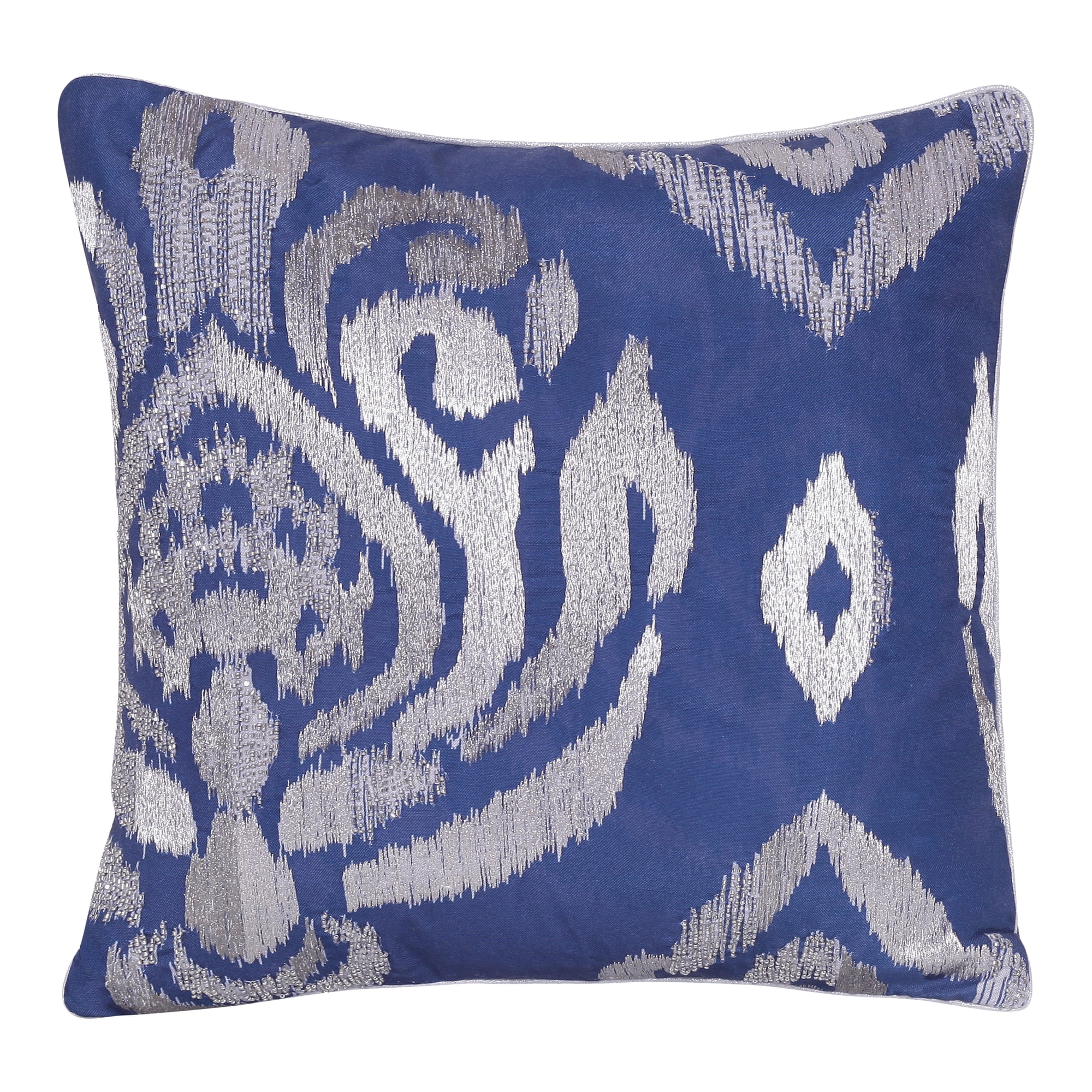 Harlow Hill Demi 20" x 20" Blue/Silver Striped Polyester Adult Decorative Throw Pillow Cover