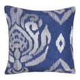 thumbnail image 2 of Ox Bay Amara Ikat Glam Polyester Hand Woven Throw Pillow, Blue/Silver, 20" x 20", 2 of 4