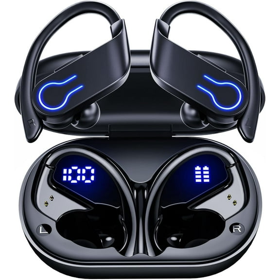 Wireless Bluetooth Earbuds 120H Playtime Bluetooth 5.4 Ear Buds for Sports, Hi-fi Stereo Earphones with LED Display Charging Case, Headphones for Running/Workout Audifonos Bluetooth inalambricos