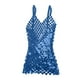 thumbnail image 2 of Vestido de tirantes de espagueti con lentejuelas para mujer, vestido interior ajustado con vendaje, espalda abierta, vestido ceñido al cuerpo con Azul BLESIY Vestido con cuello en V, 2 of 7