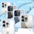 thumbnail image 7 of JETech Cute Case for iPhone 15 Pro Max 6.7-Inch, Wave Frame Curly Shape Shockproof Phone Cover for Women and Girls, Clear Hard PC Back (Blue), 7 of 7