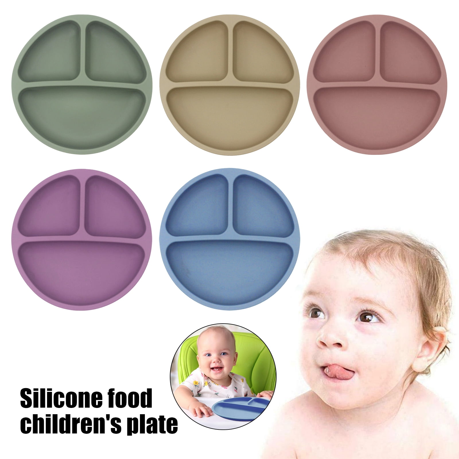 Cute Bowl Silicone Mat Baby Kids Child Suction Table Food Tray Placemat Plate 