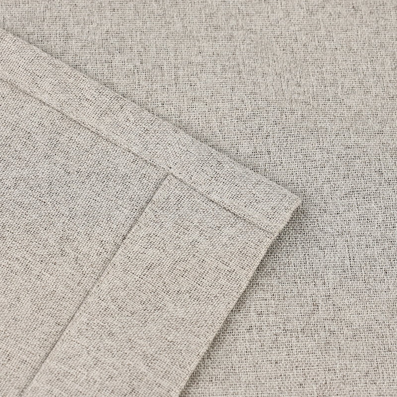 Superior Neal 100% Blackout Curtains Set of 2, Grommet Curtain Pannel Pair, Flax Beigne, 52"W x 96"L