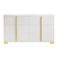 thumbnail image 6 of Pemberly Row Contemporary Wood Rectangular Dresser White and Gold, 6 of 6
