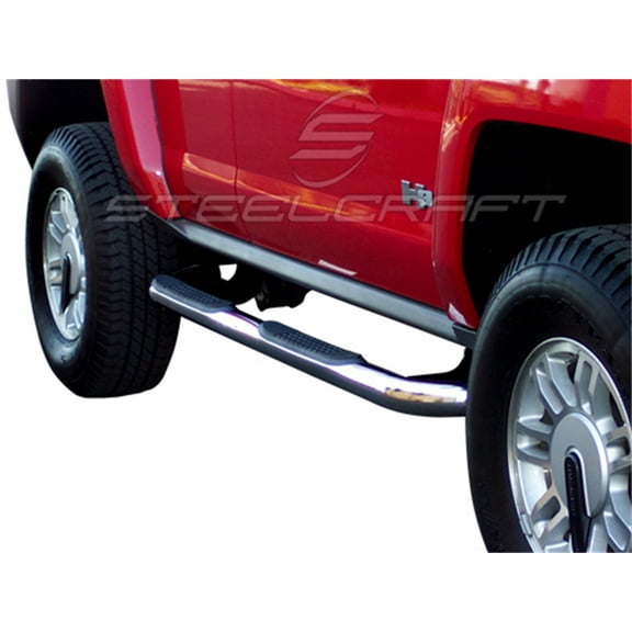 Steelcraft 3" Round Nerf Bars Stainless Steel Compatible with 2006-2010 Hummer H3