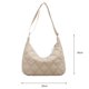 thumbnail image 4 of Bolso Bolso bandolera acolchado de nailon y algodón para mujer, bandolera de hilo de celosía (beige), 4 of 6