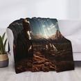 thumbnail image 3 of Uemuo Pyramid Desert Cat Printed Throw Blanket for Couch, Fluffy Fuzzy Blankets for Bed, Sofa, Cozy Flannel Faux Fur Blanket-60"x50", 3 of 6