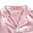 thumbnail image 7 of Kids Toddler Girls Boys Satin Pajamas Set Long/Short Sleeve Button Down Pajama Shirt Top+Shorts/Pants Sleepwear PJs Outfits 2 Piece Lounge Sets, 4-14t, 7 of 7
