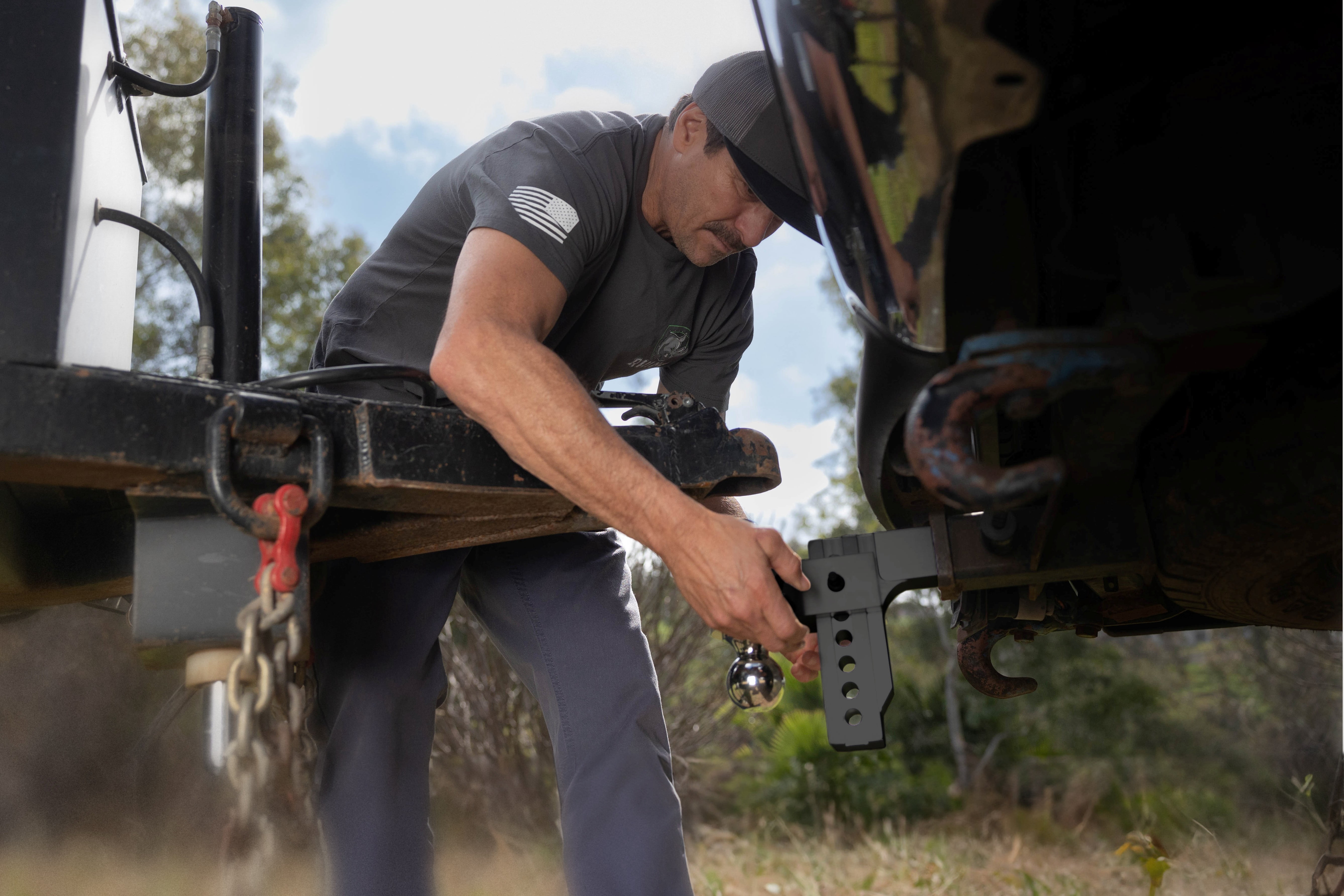 Rhino USA Heavy Duty 6" Adjustable Drop Hitch, Fits 2" Receiver, Dual Ball 2" & 2-5/16", Aluminum