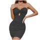 thumbnail image 1 of Vestido ajustado sin espalda de color liso para mujer - Minivestido cruzado en el pecho para fiesta en la playa, 1 of 5