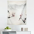 thumbnail image 1 of Nature Tapestry, Japanese Nature Landscape National Sakura Flower over Himalayas and Flying Gulls, Fabric Wall Hanging Decor for Bedroom Living Room Dorm, 5 Sizes, Beige Red Black, by Ambesonne, 1 of 1
