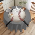 thumbnail image 3 of Baseball Round Tablecloth 54 inches Sports Gray Background Cartoon Waterproof Oil-Proof Table Cloth Round Table Cover for Holiday Party Picnic Dinner Decor Indoor and Outdoor Use, 3 of 9