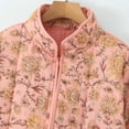 thumbnail image 7 of BZGTZT Women’s Cotton Quilted Jacket Lightweight Padded Coat Floral Print Drop Shoulder Vintage Outerwear with Pockets, 7 of 7