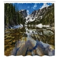 thumbnail image 3 of Ambesonne America Shower Curtain, Mountain Lake Park West, 69"Wx84"L, Green Brown Blue, 3 of 5