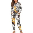 thumbnail image 4 of DISNIMO Pajamas for Women Cat Print 2 Pack Soft Pj Lounge Sets with Pocket Long Sleeve Shirt with Long Pajama Pant Set Casual Round Neck Nightwear, M, 4 of 7