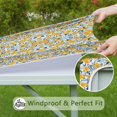 thumbnail image 6 of Yellow Lemon Fruit Leaves Blue Pattern Square Fitted Tablecloth with Elastic Edge,Square Table Cover,Washable Elastic Table Cover for Home Kitchen Party Decor 36"x36", 6 of 6