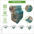 thumbnail image 5 of Teal Beach Coastal Table Runner Linen Burlap Table Runner 72 Inches Long Summer Ocean Starfish Shell Conch Dresser Scarves for Kitchen Island Coffee Dining Party Wedding Banquet Holiday Decor 16"x72", 5 of 8
