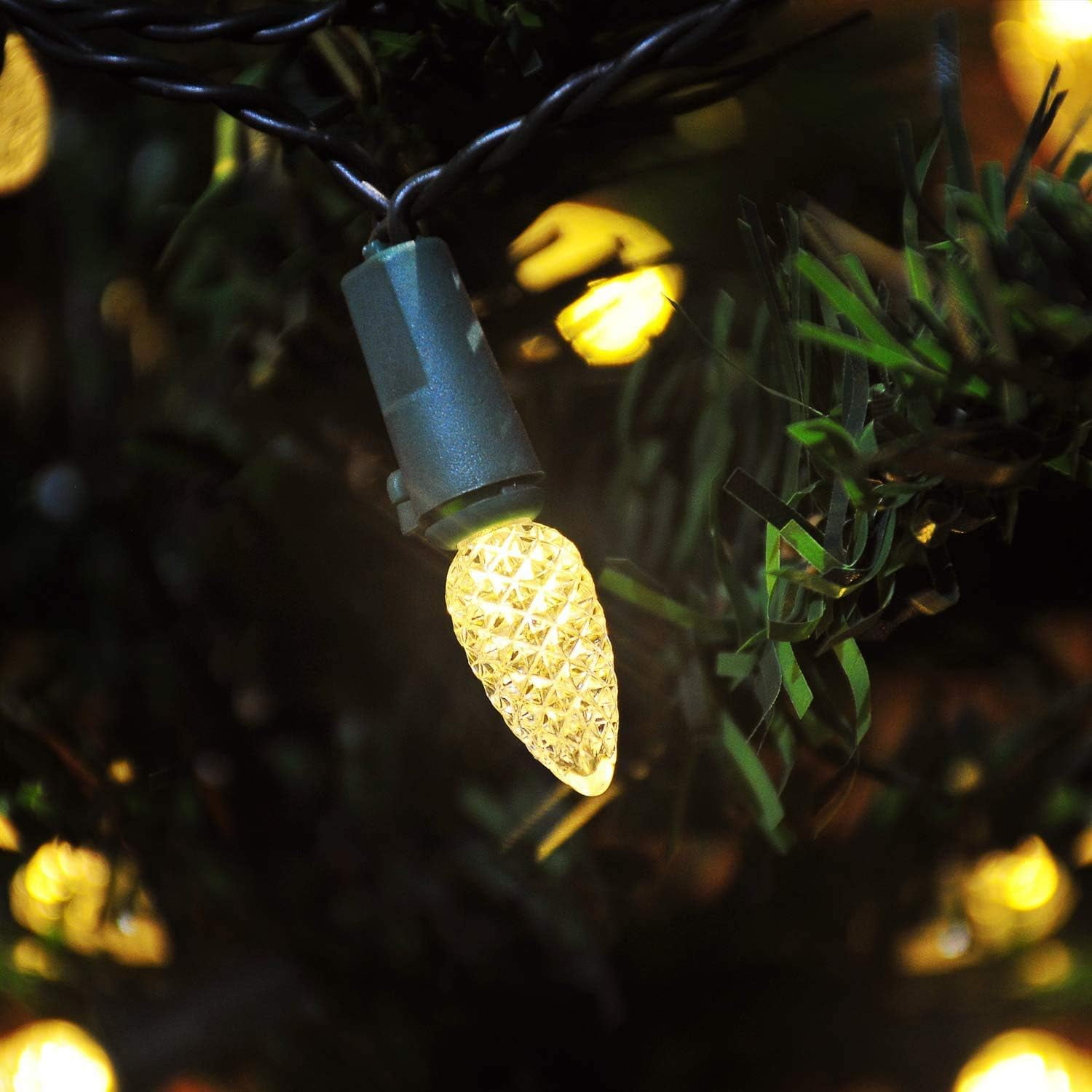 50 LED Battery Operated String Lights 18ft C3 Christmas Lights for Indoor Outdoor Wreath Party Decoration,Warm White