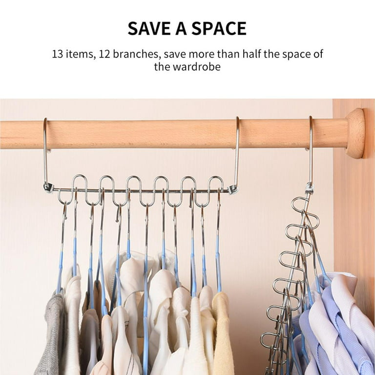 6pcs/set Clothes Hanger Connector Hooks, Wardrobe Storage Space