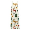 thumbnail image 4 of Women's Casual Loose Jumpsuit with Christmas Print, Army Green, Size L, 4 of 6