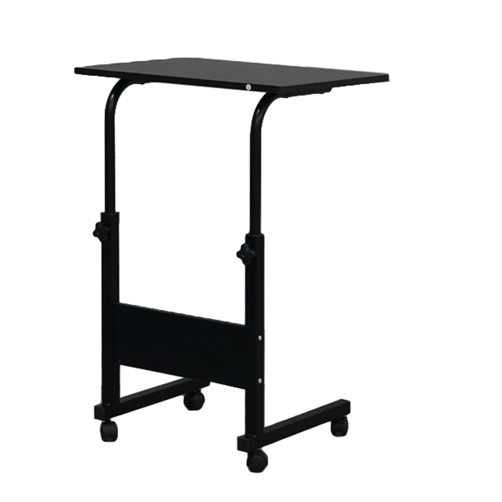 Adjustable Black Removable Side Table with Wheels - Stylish and Practical for Home & Office Use
