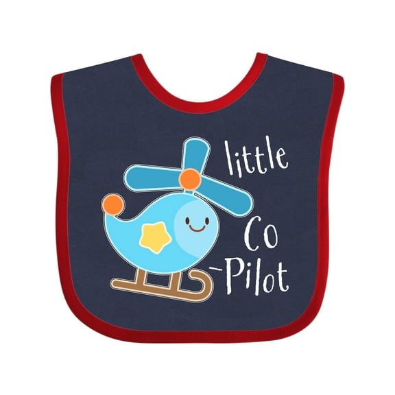 Inktastic Little Co-pilot Cute Helicopter Boys or Girls Baby Bib