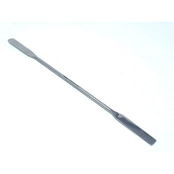 Stainless Steel Double Ended Micro Lab Spatula Sampler, Square & Round End, 9" Length