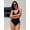 Black, variant on Women's Swim Summer Beach Knot Ruched Halter One Piece Bikinis Swimsuit Beachwear Bathing Suit for Women