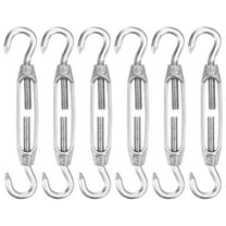 Uxcell 6-Pack Turnbuckle Hook and Hook, M4 Stainless Steel Heavy Turnbuckles Wire Rope Tension Adjustable Tension