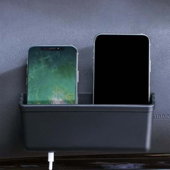 Tgbvmt 6.85 Inch Car Multifunctional Storage Box Dual Phone Capacity Charging Compatible Compact Space Saving Secure Anti Slip Holder for Car Door Console Auto Interior Organizer Accessory