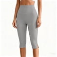 thumbnail image 4 of Edvintorg Capri Pants for Women High Waisted Casual Athletic Stretch Slim Fit Yoga Legging Fashion Clothing Women Gray M, 4 of 7