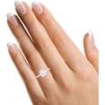thumbnail image 6 of AFFY 1CT Emerald Moissanite Diamond Solitaire Engagement Ring for Women 14K White Gold over Silver-5, 6 of 6