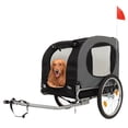 thumbnail image 1 of Yeshouse Remolque de bicicleta para perros medianos, portabicicletas plegable con enganche universal, resistente, 40 kg/88 lb, con funda para lluvia y bandera de seguridad, 1 of 8