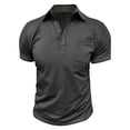 thumbnail image 4 of BRGZLK Men's Solid Color Short Sleeved Casual Classic Polo Shirts Basic Golf Button T-Shirt Tops with Pocket, 4 of 7