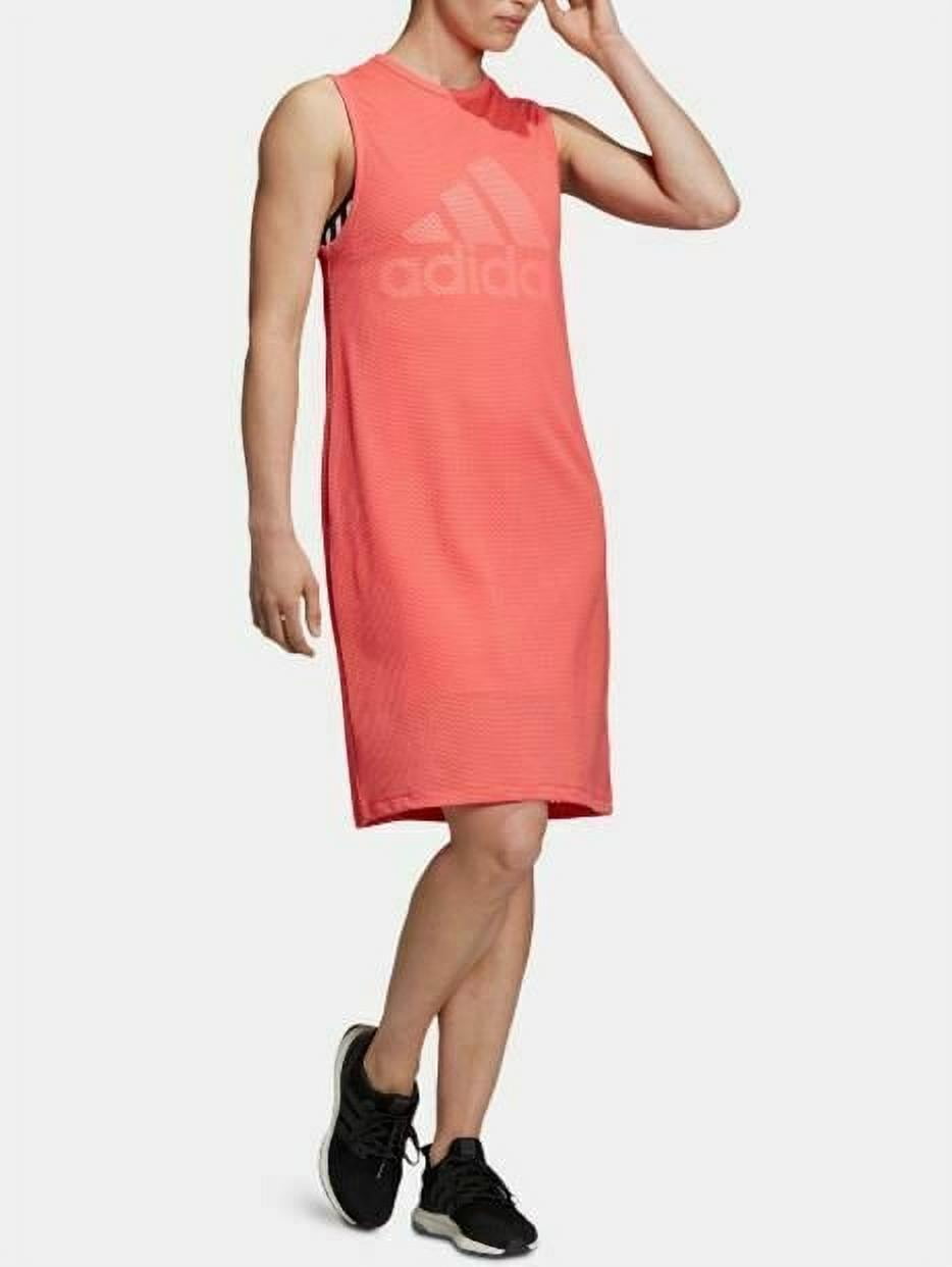 Women's adidas Sports Mesh-Overlay Sleeveless Dress Coral Size XXS - Walmart.com