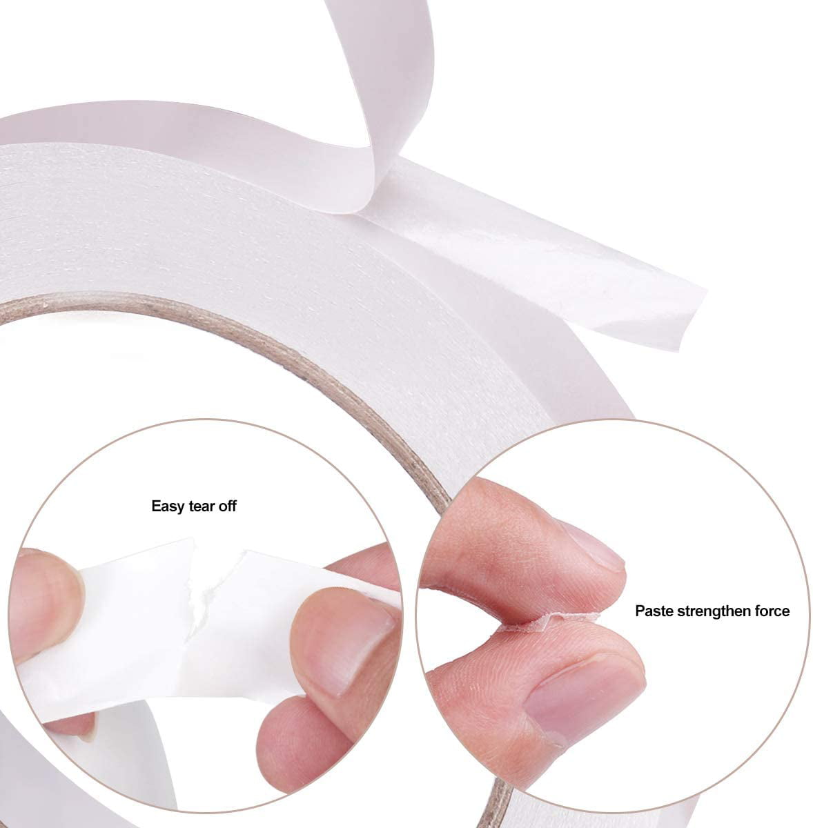 Double Sided Tape Thin Type Easy to Tear Strong Stickiness Adhesive Sticky Tapes for Crafts Letters Shelves Drawers 40mm*12m